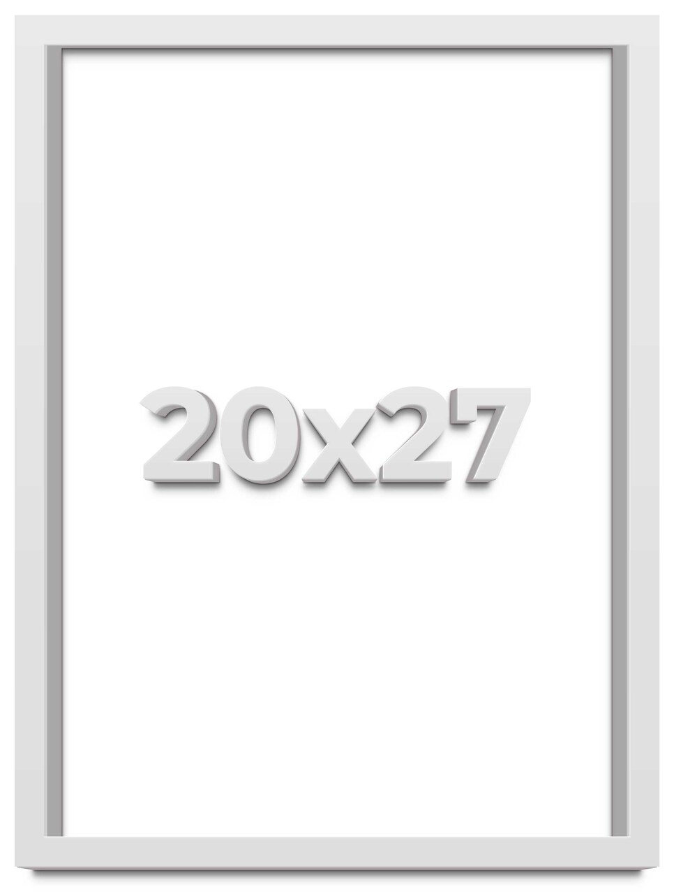 20x27 Slim Profile White Picture Frame - UV Acrylic, Foam Board Backing, Hanging Hardware